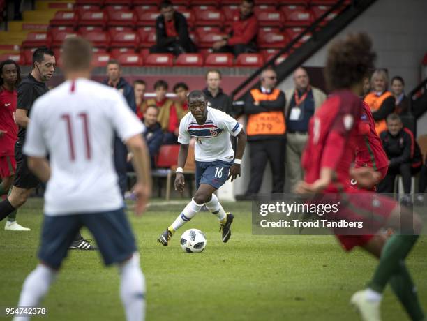 Joshua Kitilano of Norway during the UEFA European Under-17 Championship between Portugal v Norway at Bescot Stadium on May 4, 2018 in Walsall,...