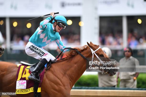 Monomoy Girl with Florent Geroux up wins the Kentucky Oaks at Churchill Downs Racetrack on May 4, 2018 in Louisville, Kentucky