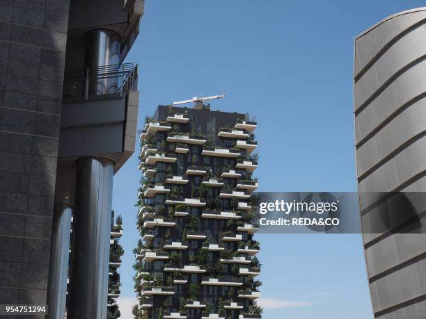 Bosco Verticale, vertical forest building, Porta nuova district, Milan, Lombardy, Italy, Europe.