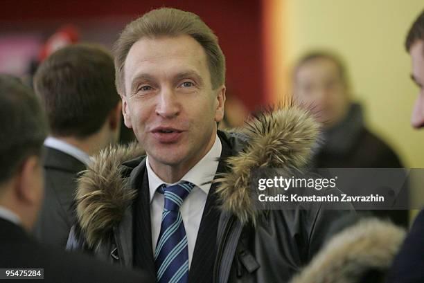 Russian First Deputy Prime Minister Igor Shuvalov meets workers on the assembly floor during his visit to automobile plant Sollers, December 29, 2009...