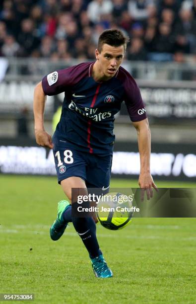 Giovani Lo Celso of PSG during the Ligue 1 match between Amiens SC and Paris Saint Germain at Stade de la Licorne on May 4, 2018 in Amiens, France.