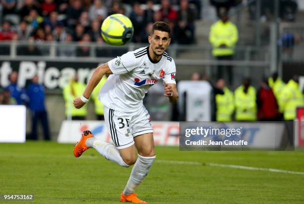 Danilo Avelar of Amiens during the Ligue 1 match between Amiens SC and Paris Saint Germain at Stade de la Licorne on May 4, 2018 in Amiens, France.