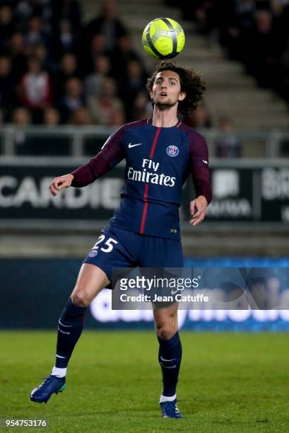 Adrien Rabiot of PSG during the Ligue 1 match between Amiens SC and Paris Saint Germain at Stade de la Licorne on May 4, 2018 in Amiens, France.