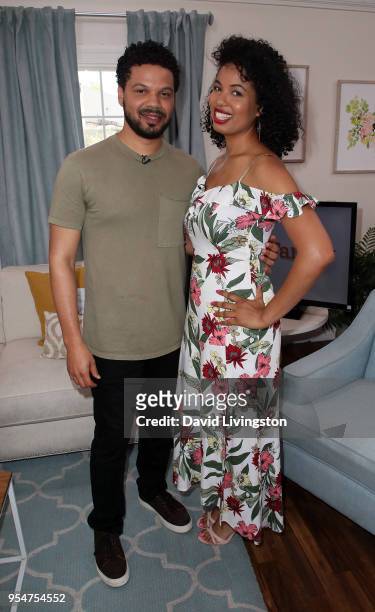 Personalities Jake Smollett and Jazz Smollett-Warwell visit Hallmark's "Home & Family" at Universal Studios Hollywood on May 4, 2018 in Universal...