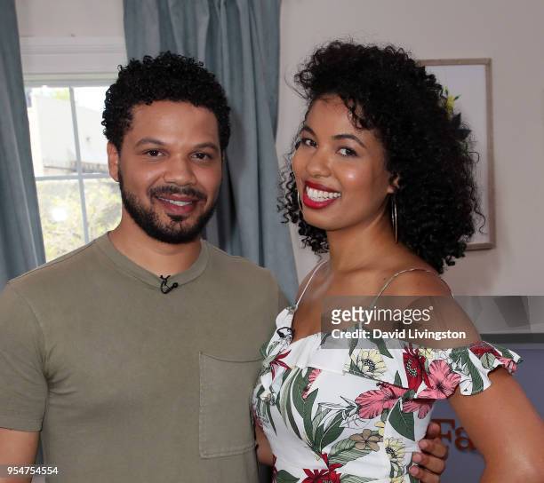 Personalities Jake Smollett and Jazz Smollett-Warwell visit Hallmark's "Home & Family" at Universal Studios Hollywood on May 4, 2018 in Universal...
