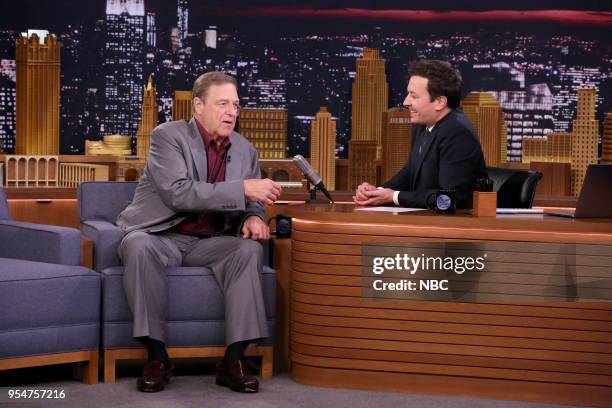Episode 0865 -- Pictured: Actor John Goodman during an interview with host Jimmy Fallon on May 4, 2018 --