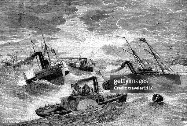 burnside's north carolina expedition during the american civil war - outer banks stock illustrations