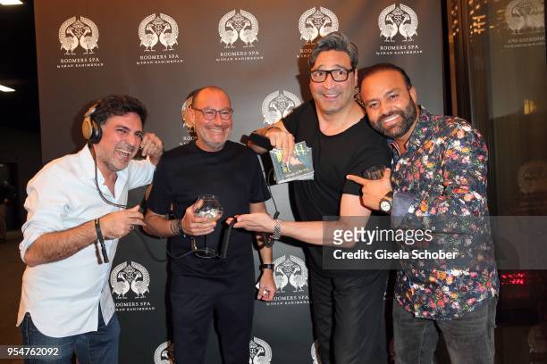 Hairstylist Shan Rahimkan, Micky Rosen, Owner of Gekko Group/Roomers and DJ Mousse T and Bardia Torabi, General Manager Roomers Munich during the...