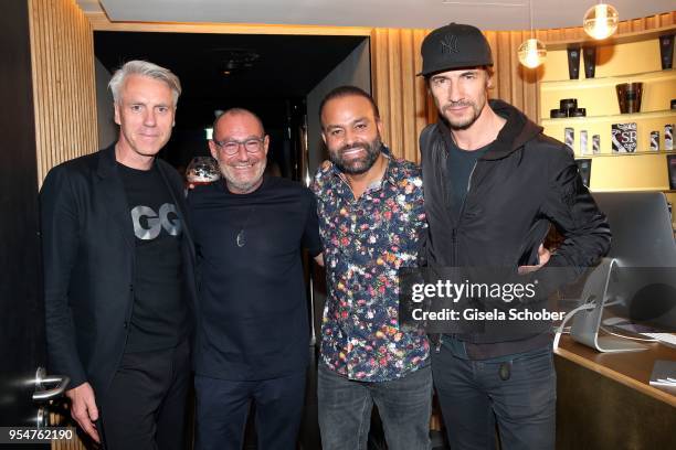 Tom Junkersdorf, Editor in chief of GQ, Micky Rosen, Owner of Gekko Group/Roomers, Bardia Torabi, General Manager Roomers Munich and Thomas Hayo...