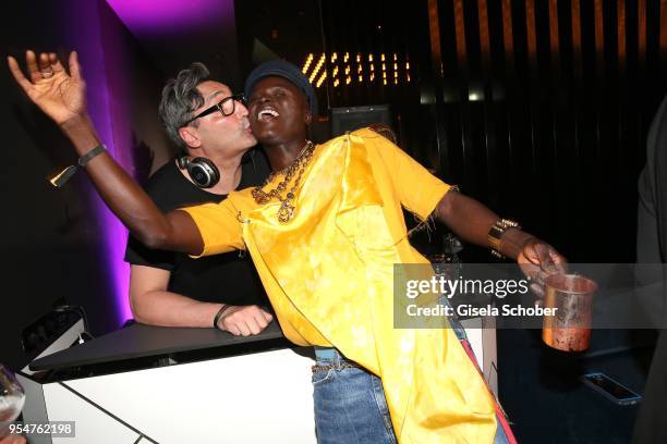 Mousse T and Papis Loveday during the Grand Opening of Roomers Spa by Shan Rahimkhan on May 4, 2018 in Munich, Germany.