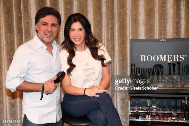 Hairstylist Shan Rahimkan and Alexandra Polzin during the Grand Opening of Roomers Spa by Shan Rahimkhan on May 4, 2018 in Munich, Germany.