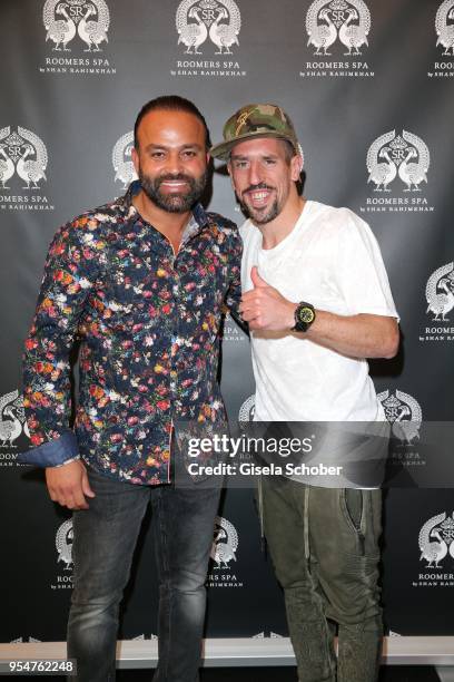 Bardia Torabi, General Manager Roomers Munich and soccer player Franck Ribery during the Grand Opening of Roomers Spa by Shan Rahimkhan on May 4,...