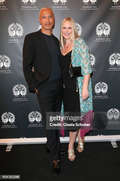 Jewelry designer Constanze Kponton and her husband Thierry Kponton during the Grand Opening of Roomers Spa by Shan Rahimkhan on May 4, 2018 in...
