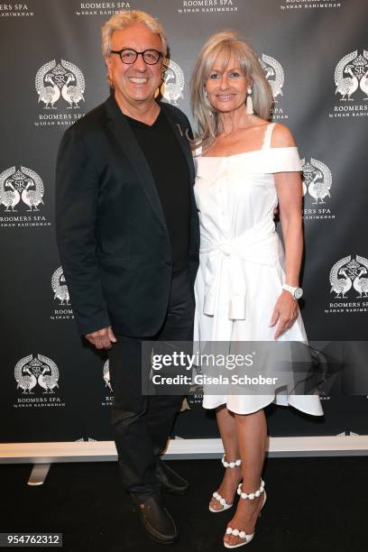 Bernie Paul and his wife Elke Paul during the Grand Opening of Roomers Spa by Shan Rahimkhan on May 4, 2018 in Munich, Germany.