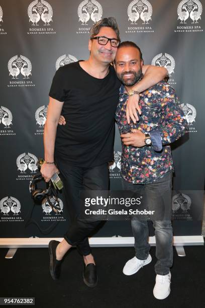Mousse T and Bardia Torabi, General Manager Roomers Munich during the Grand Opening of Roomers Spa by Shan Rahimkhan on May 4, 2018 in Munich,...