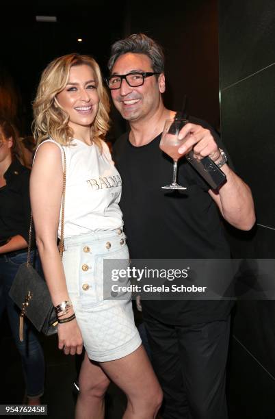 Verena Kerth and DJ Mouse during the Grand Opening of Roomers Spa by Shan Rahimkhan on May 4, 2018 in Munich, Germany.