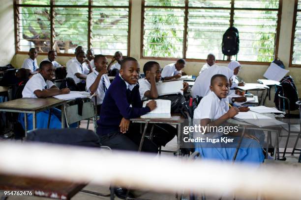 Dar es Salaam, Tanzania Pupils of the PASCH School sit in their classroom during the lesson, on May 04, 2018 in Dar es Salaam, Tanzania.