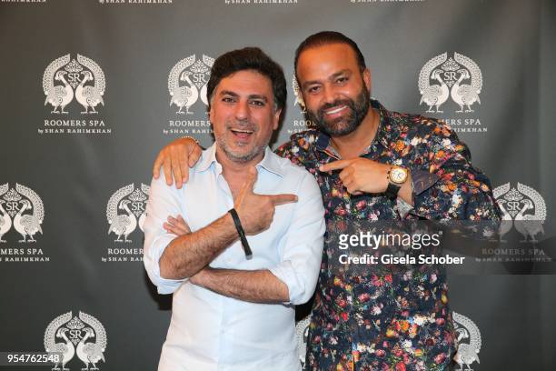 Hairstylist Shan Rahimkan and Bardia Torabi, General Manager Roomers Munich during the Grand Opening of Roomers Spa by Shan Rahimkhan on May 4, 2018...