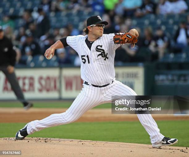 Starting pitcher Carson Fulmer of the Chicago White Sox delivers the ball against the Minnesota Twins at Guaranteed Rate Field on May 4, 2018 in...