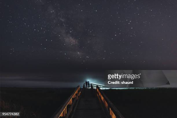 exploring the night - beach trail stock pictures, royalty-free photos & images