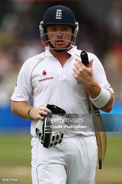 Ian Bell of England looks on as he walks off for the lunch break during day four of the second test match between South Africa and England at...