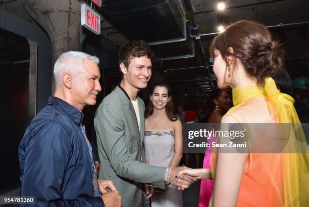 Filmmaker Baz Luhrmann, Actor Ansel Elgort, Ballerina Violetta Komyshan, and Singer Yoona Lim attend the Prada Resort 2019 fashion show on May 4,...