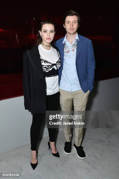 Actor Katherine Langford and Actor Nick Robinson attend the Prada Resort 2019 fashion show on May 4, 2018 in New York City.