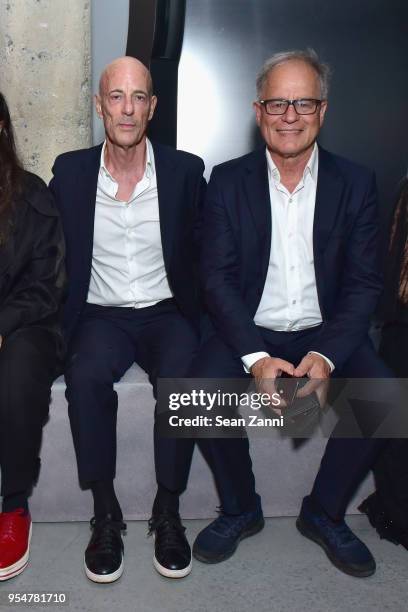 Architect Jacques Herzog and Pierre de Meuron attend the Prada Resort 2019 fashion show on May 4, 2018 in New York City.