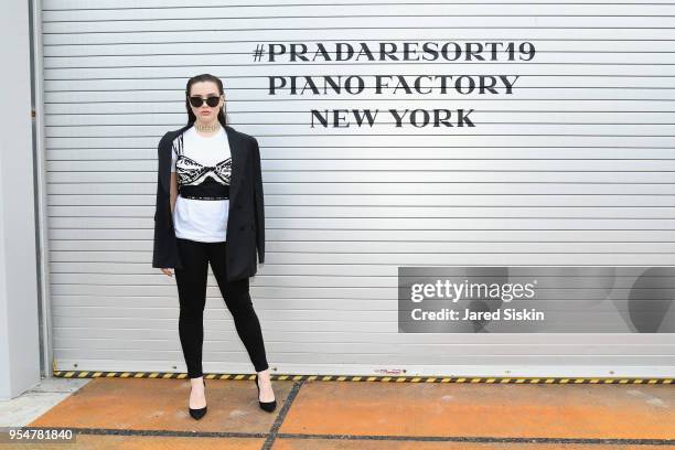 Actor Katherine Langford attends the Prada Resort 2019 fashion show on May 4, 2018 in New York City.