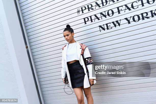 Taylor Russell attends the Prada Resort 2019 fashion show on May 4, 2018 in New York City.