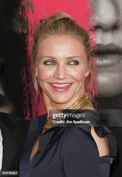 Cameron Diaz attends "The Box" New York premiere at the AMC Lincoln Square on November 4, 2009 in New York City.