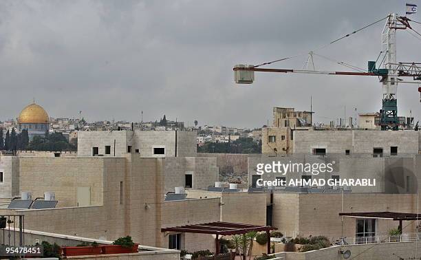 Construction continues in Maaleh Hazeitim, in the Ras al-Amud area of east Jerusalem, on December 29, 2009. Israel has invited tenders for the...