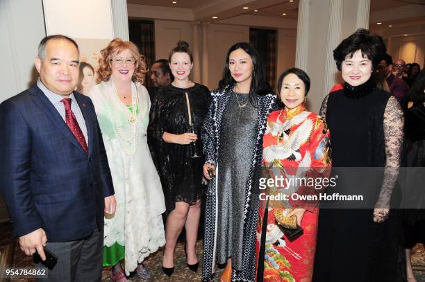 Yong Zhang, Ann Marie Scichili, Casey Hall, Jing Zhang, Audrey Kigagawa, and Lisa Wang attend the 2018 China Fashion Gala at The Plaza Hotel on May...