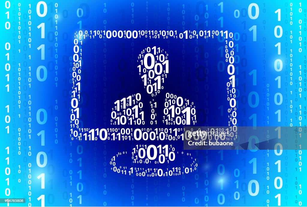 Computer Communication Binary Code Blue Vector Pattern Background High ...