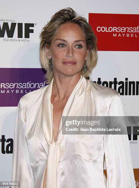 Sharon Stone arrives at the Entertainment Weekly and Women In Film's Pre-Emmy Party at the Restaurant at The Sunset Marquis Hotel on September 17,...