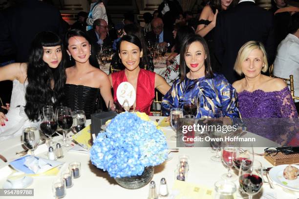 Asia Chow, Jocelyn Pen, Maggie Q, Fiona Cibani, and Grimanesa Amoros attend the 2018 China Fashion Gala at The Plaza Hotel on May 4, 2018 in New York...