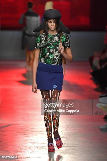 Model walks the runway at the Prada Resort 2019 Fashion Show on May 4, 2018 in New York City.