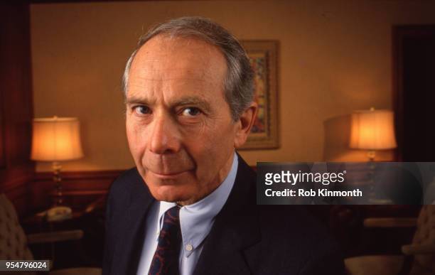 Maurice "Hank" R. Greenberg, President and CEO of American International Group, Inc. , in his office in New York City, NY, February 1986.