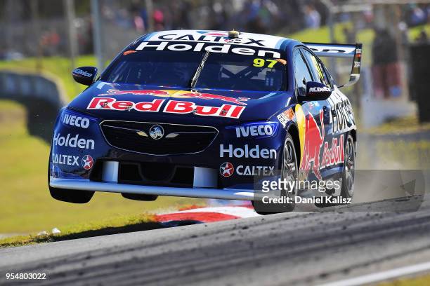 Shane Van Gisbergen drives the Red Bull Holden Racing Team Holden Commodore ZB during the Supercars Perth SuperSprint at Barbagello Raceway on May 5,...