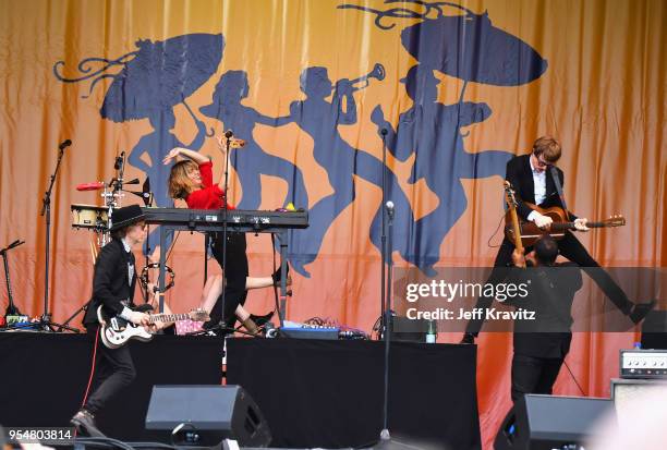 Beck performs onstage during Day 5 of the 2018 New Orleans Jazz & Heritage Festival at Fair Grounds Race Course on May 4, 2018 in New Orleans,...