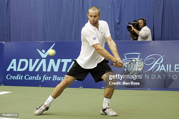 Professional Tennis Player Andy Roddick attends the Advanta WTT Smash Hits event at the Kennesaw State University Convocation Center on October 12,...