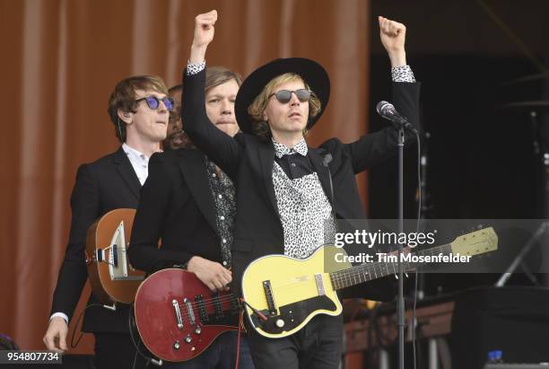 Beck performs during the 2018 New Orleans Jazz & Heritage Festival at Fair Grounds Race Course on May 4, 2018 in New Orleans, Louisiana.