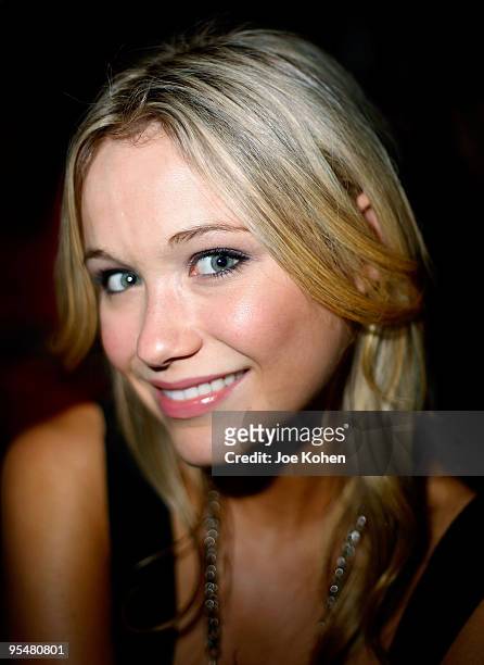 Actress Katrina Bowden attends Max Azria Spring 2010 during Mercedes-Benz Fashion Week at Bryant Park on September 15, 2009 in New York City.