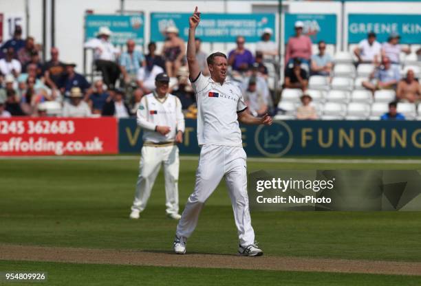 Yorkshire's Steven Patterson during Specsavers County Championship - Division One, day one match between Essex CCC and Yorkshire CCC at The Cloudfm...