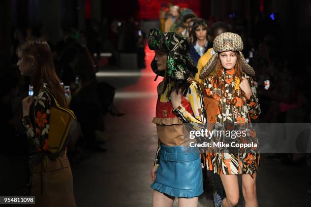 Model walks the runway at the Prada Resort 2019 Fashion Show on May 4, 2018 in New York City.