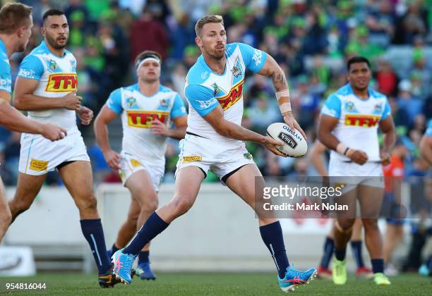 Bryce Cartwright of the Titans in action during the round nine NRL match between the Canberra Raiders and the Gold Coast Titans at GIO Stadium on May...