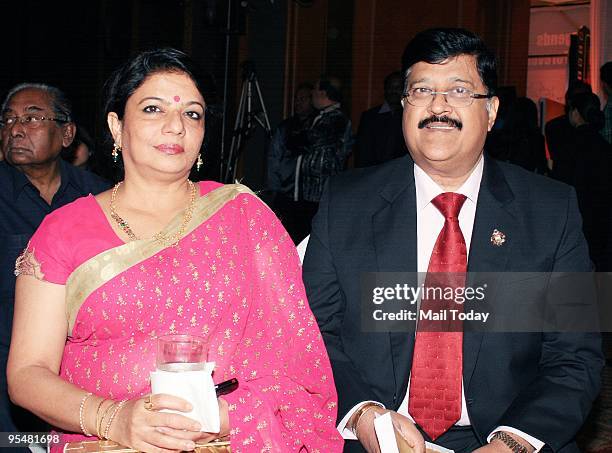 Actress Priyanka Chopra's parents, Dr Ashok and Madhu Chopra, during Immortal Memories, an event to honour the veterans of the film industry, in...