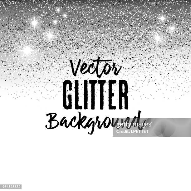 glitzer-hintergrund - silver-glitter-white-background stock-grafiken, -clipart, -cartoons und -symbole