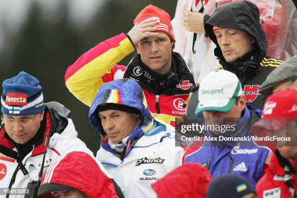 Werner Schuster head coach of Germany is seen during the FIS Ski Jumping World Cup event at the 58th Four Hills Ski Jumping Tournament on December...