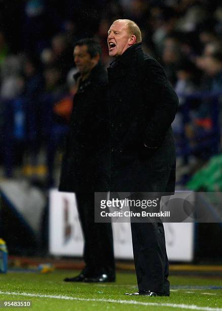 Bolton Wanderers manager Gary Megson shouts instructions to his team during the Barclays Premier League match between Bolton Wanderers and Hull City...
